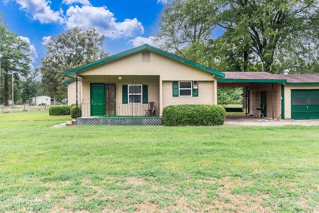 164 Ruth, Haughton, LA 71037 - single story home featuring a garage, a front lawn, a carport, and covered porch