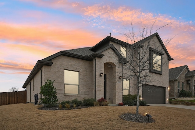 view of front facade featuring a garage