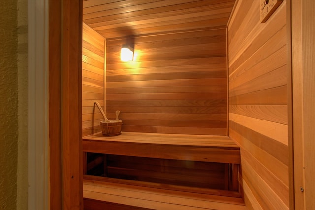 view of sauna