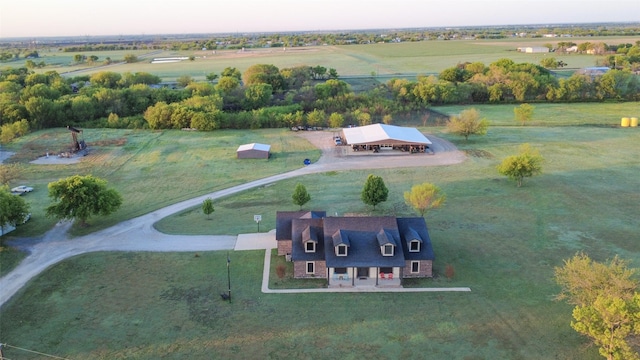bird's eye view with a rural view
