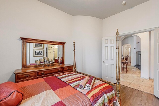 bedroom featuring light wood-type flooring