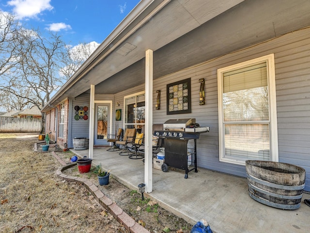 view of patio with grilling area