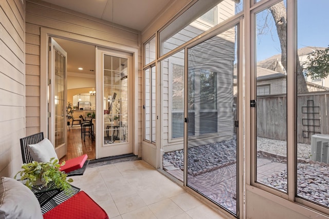 view of sunroom