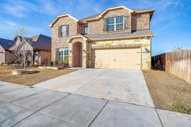 view of property with a garage