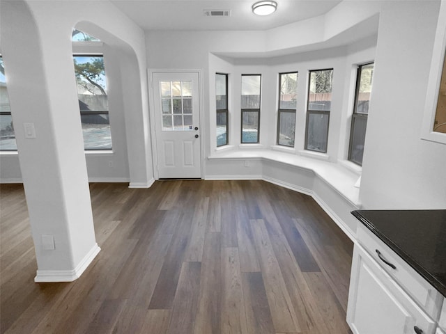 entryway featuring dark wood-type flooring