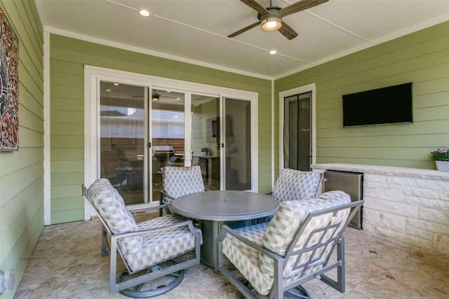 view of patio / terrace with ceiling fan