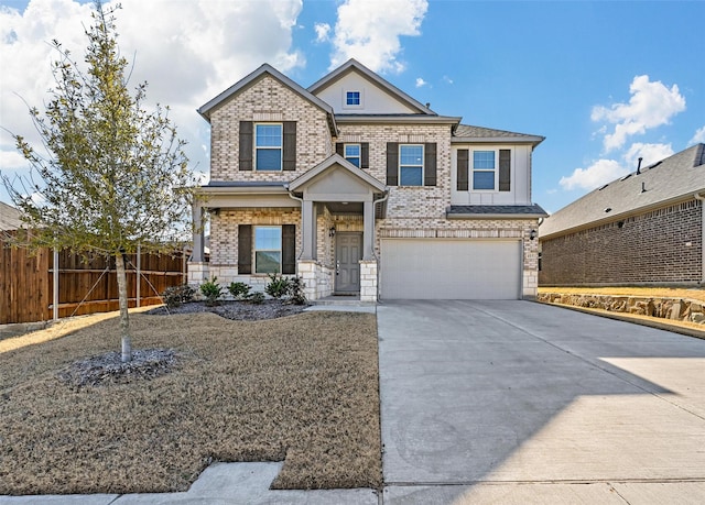 craftsman inspired home featuring a garage