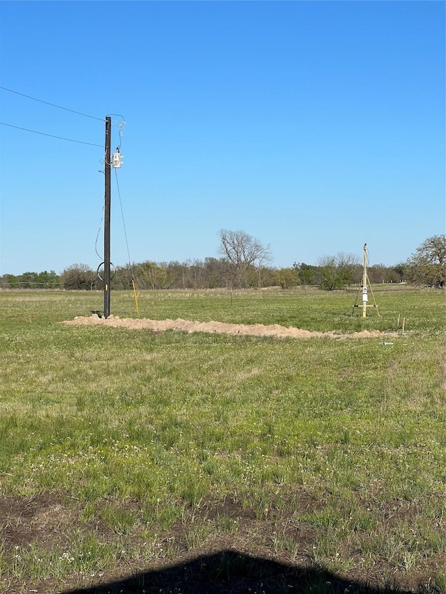 view of yard with a rural view