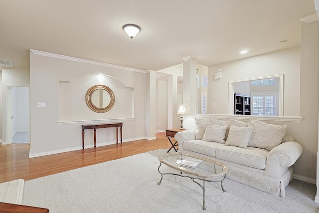 living room featuring light hardwood / wood-style flooring