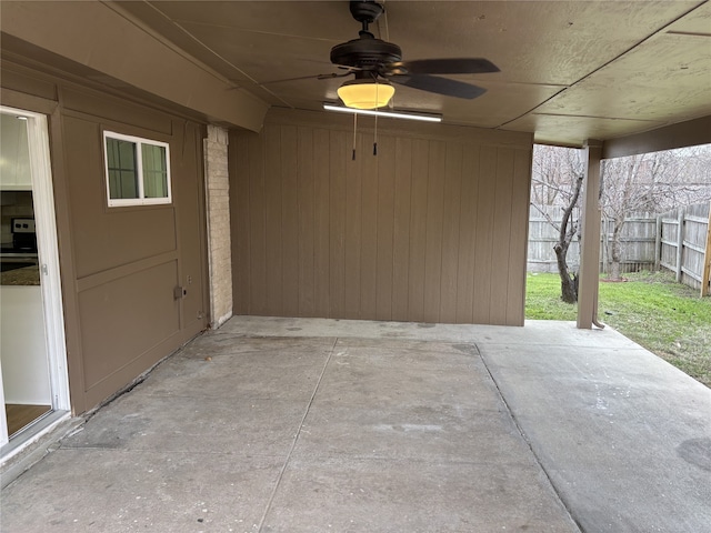 view of patio / terrace with ceiling fan