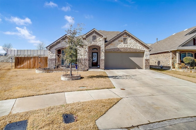 view of front of house with a garage