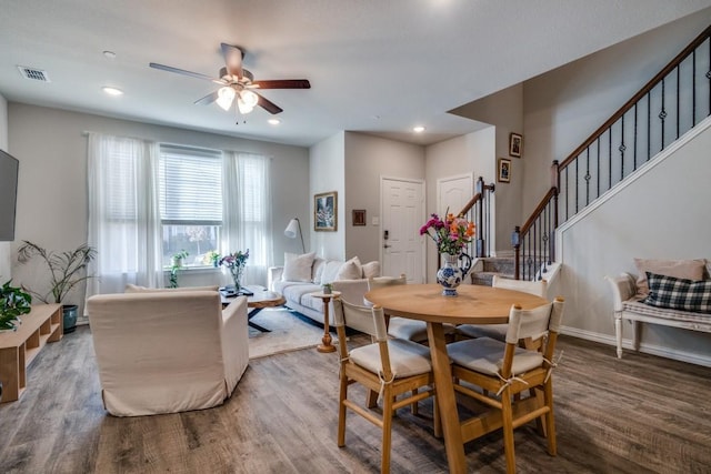 dining space featuring hardwood / wood-style floors