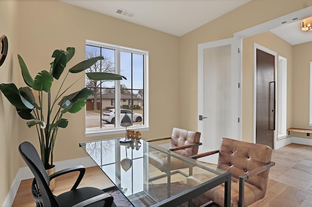 office area featuring french doors