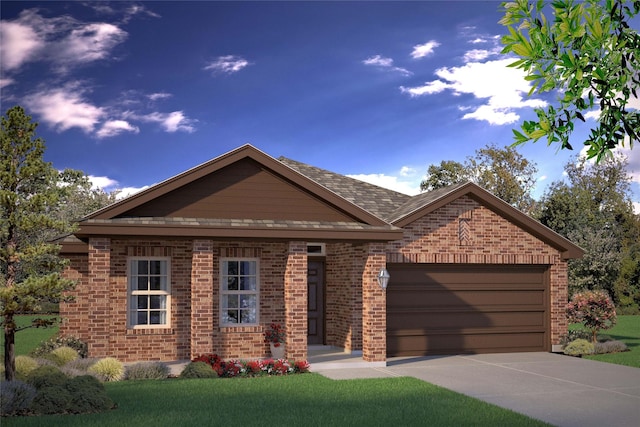 view of front of house with a garage