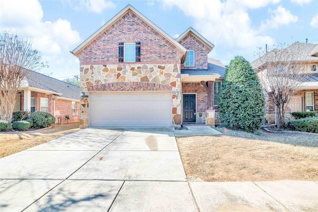 view of front property with a garage