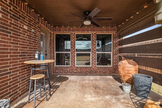 view of patio with ceiling fan