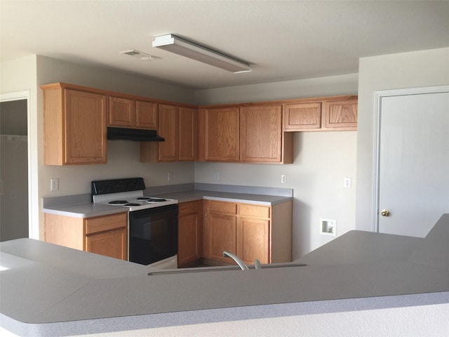 kitchen with sink and range with electric stovetop