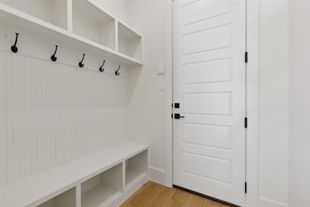 mudroom featuring light wood-type flooring