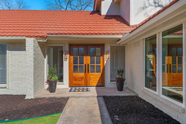 entrance to property with french doors