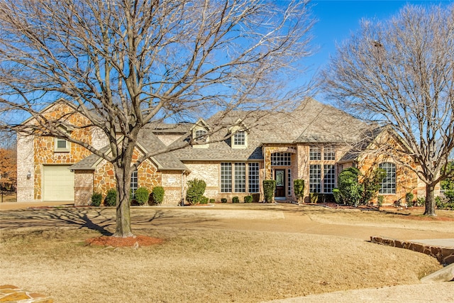 english style home with a garage