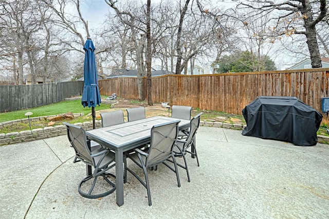 view of patio with grilling area