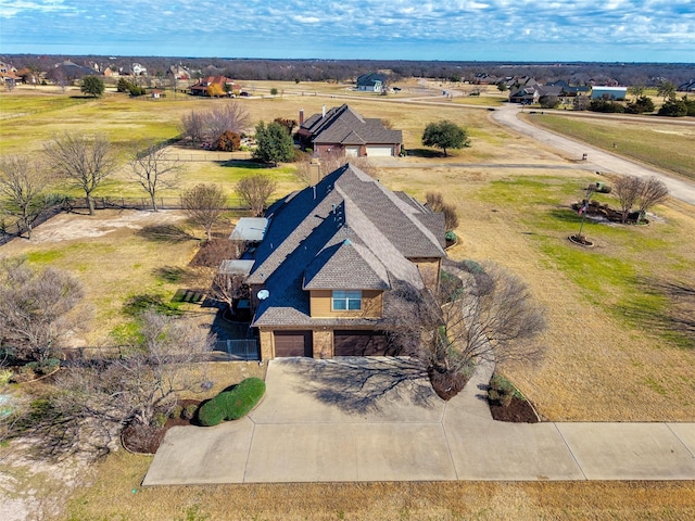 aerial view featuring a rural view