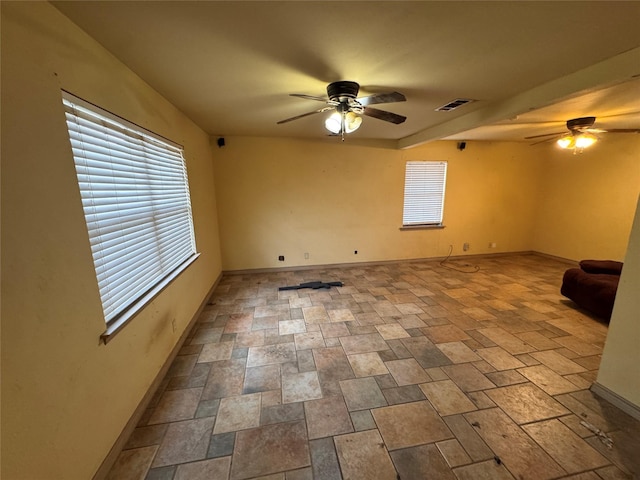 empty room with ceiling fan