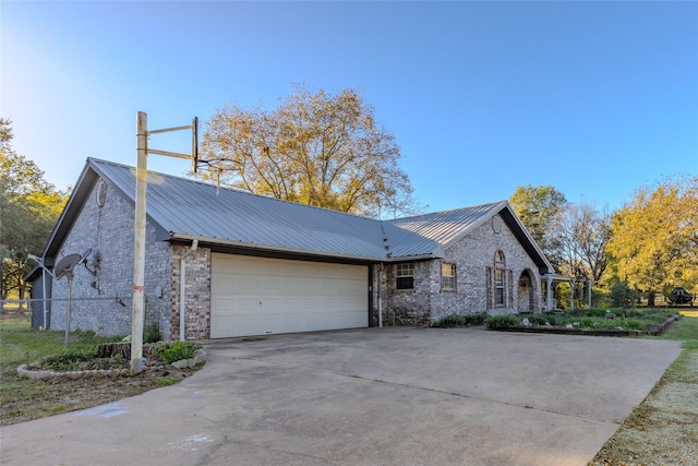 view of home's exterior with a garage