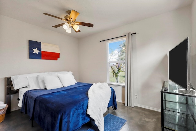 bedroom with ceiling fan