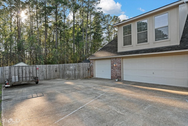 view of garage