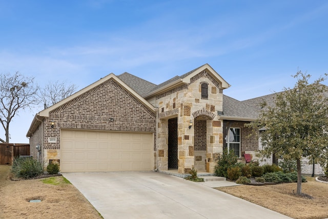 view of front facade featuring a garage