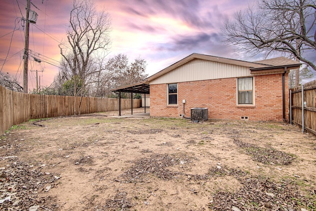 exterior space featuring a patio and central AC unit