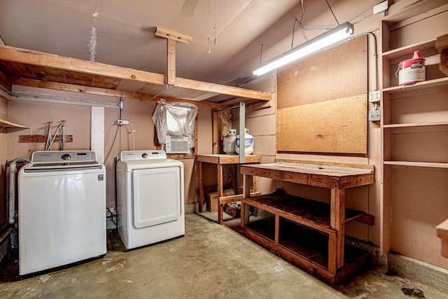 interior space featuring washer and dryer