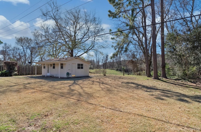 exterior space with a lawn