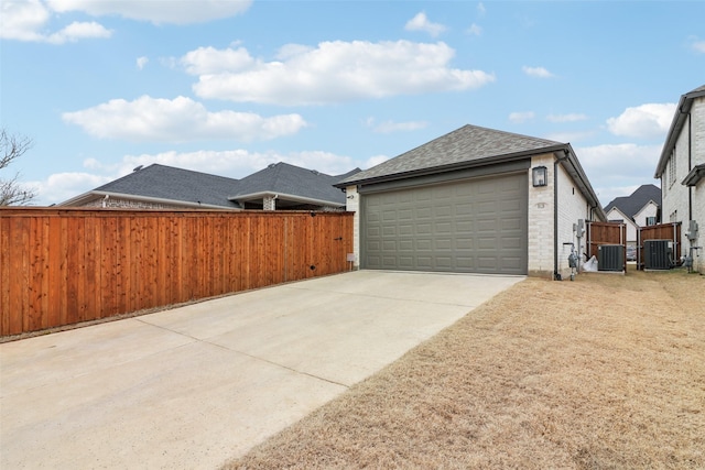 garage with central air condition unit