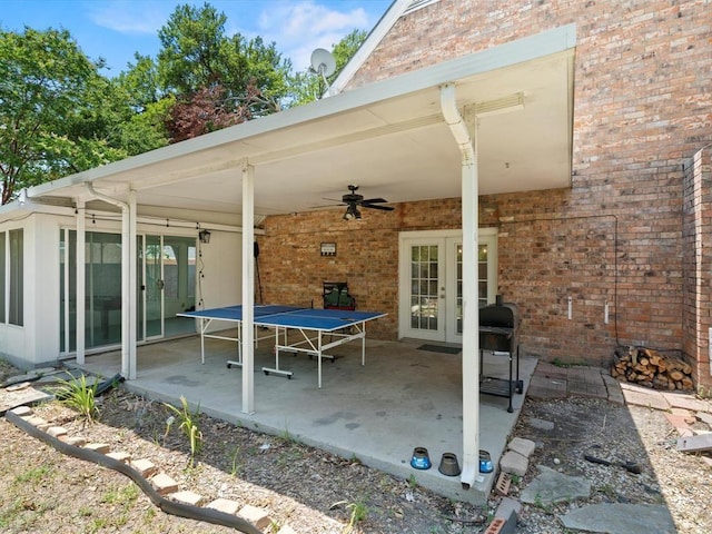 view of patio with a grill