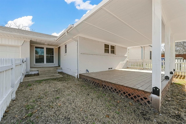 exterior space featuring a deck