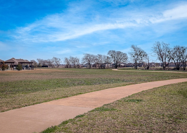 view of community with a lawn