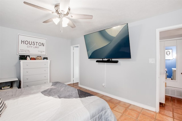 bedroom with ceiling fan