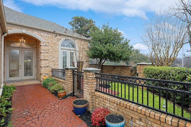 exterior space with french doors