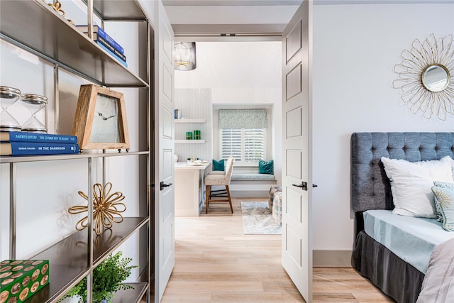 hall featuring light hardwood / wood-style floors