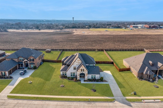 aerial view featuring a rural view