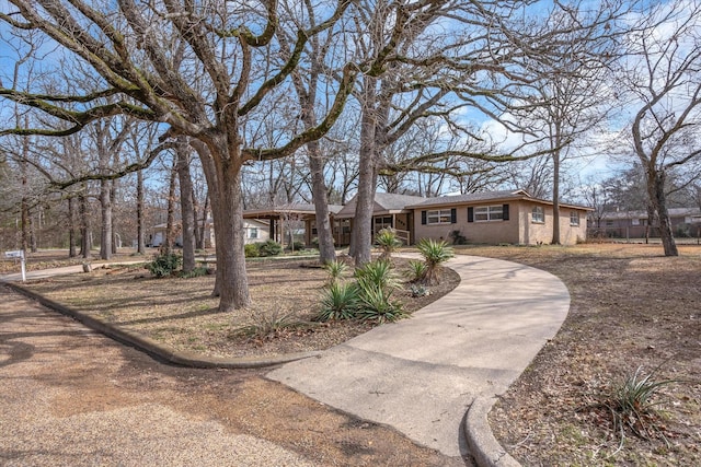 view of single story home