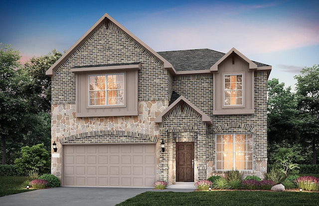 view of front of home featuring a garage