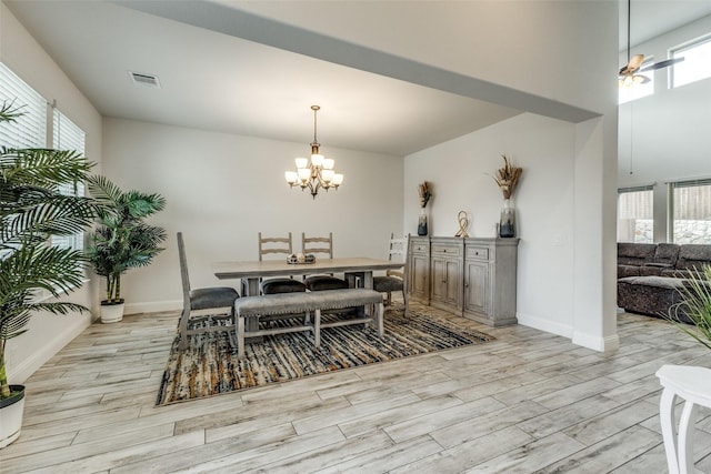 dining room featuring a chandelier