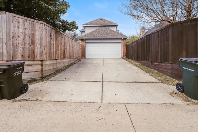 view of garage