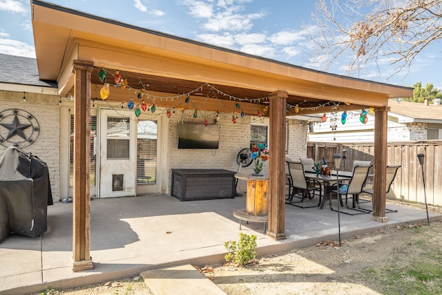 view of patio / terrace featuring a grill