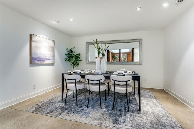 view of tiled dining room