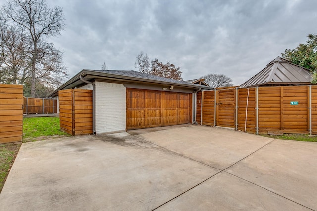 view of garage