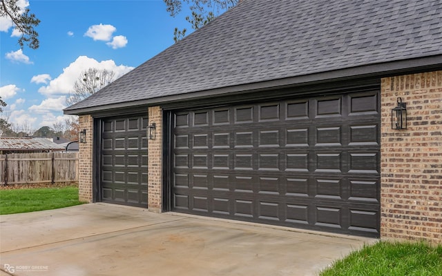 view of garage